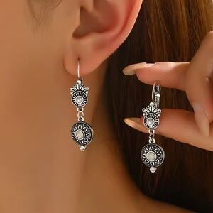 Vintage Silver and Pearl Dangle Earrings